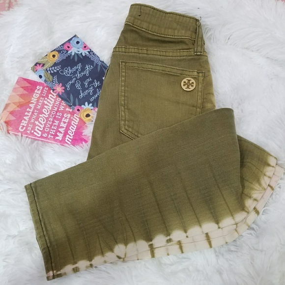 Tory Burch Denim - RARE📰 TORY BURCH TIE DYE OLIVE GREEN /WHITE JEANS